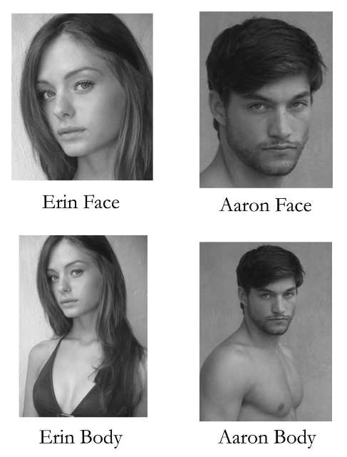 The picture of Erin and Aaron the female and the male models of the experiment.